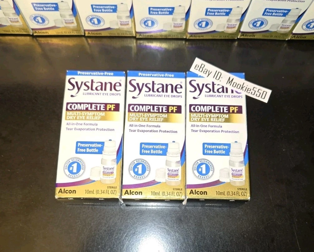 EXP 03/2027! 3 Lot Systane COMPLETE PF PRESERVATIVE-FREE Eye Drops 10mL 0.34 oz