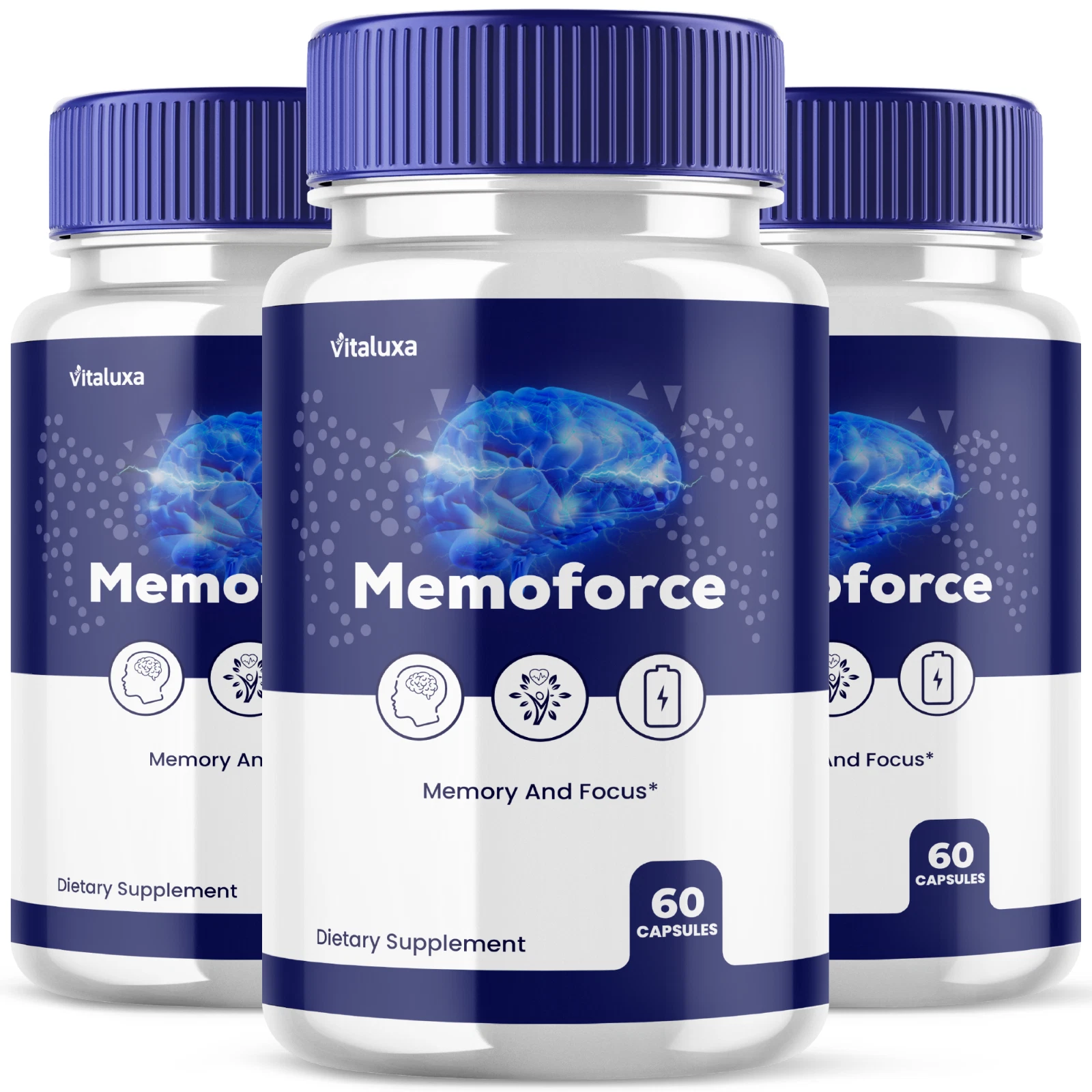 (3 Pack) Memoforce Advanced Memory & Focus Supplement Memo Force (180 Capsules)