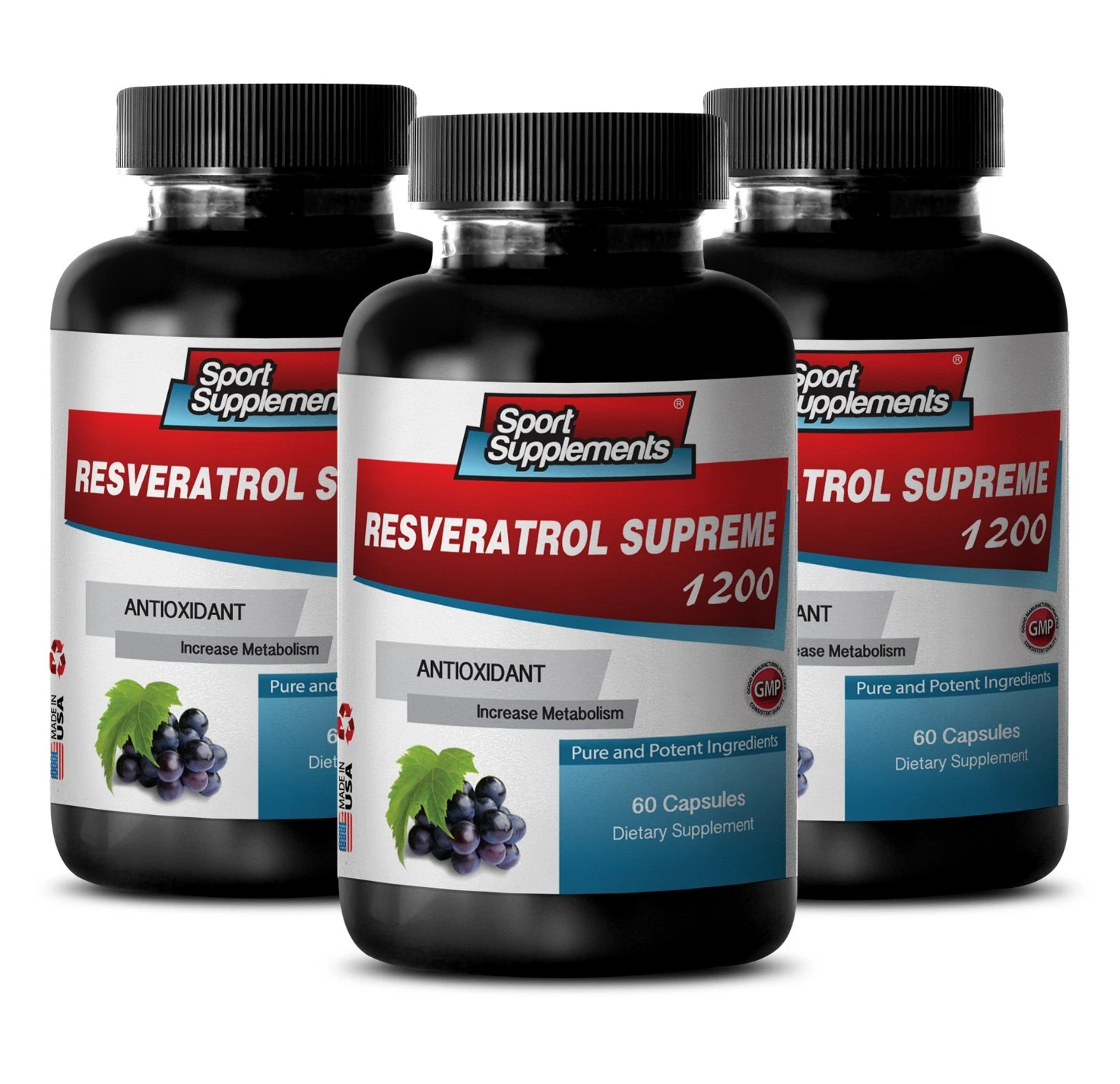 Resveratrol Powder - New Resveratrol 1200mg - Fat Burner Weight Loss Caps 3B