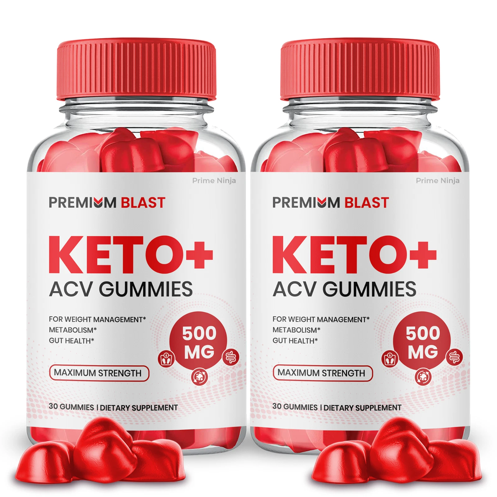 Premium Blast Keto ACV Gummies, Keto + ACV Max Strength (2 Bottles)