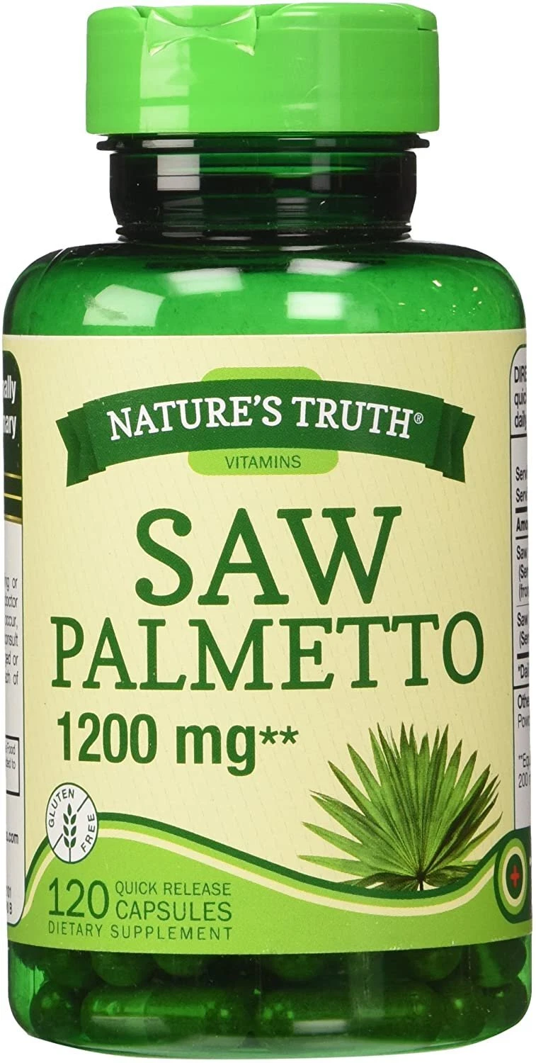 Nature's Truth Vitamins Saw Palmetto Quick Release Capsules 1200mg 120 Ct 3 Pack