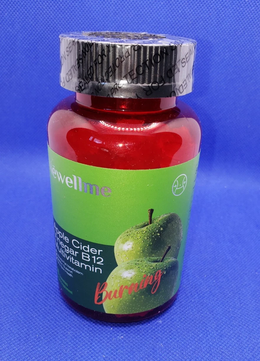 Newellme Apple Cider Vinegar Gummies, Vegan, B12 Multivitamin, 60 Gummies