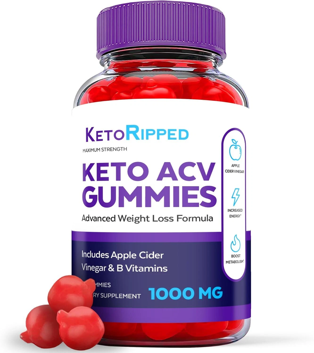 Keto Ripped Gummies - Keto Ripped ACV Gummys For Weight Loss OFFICIAL - 1 Pack