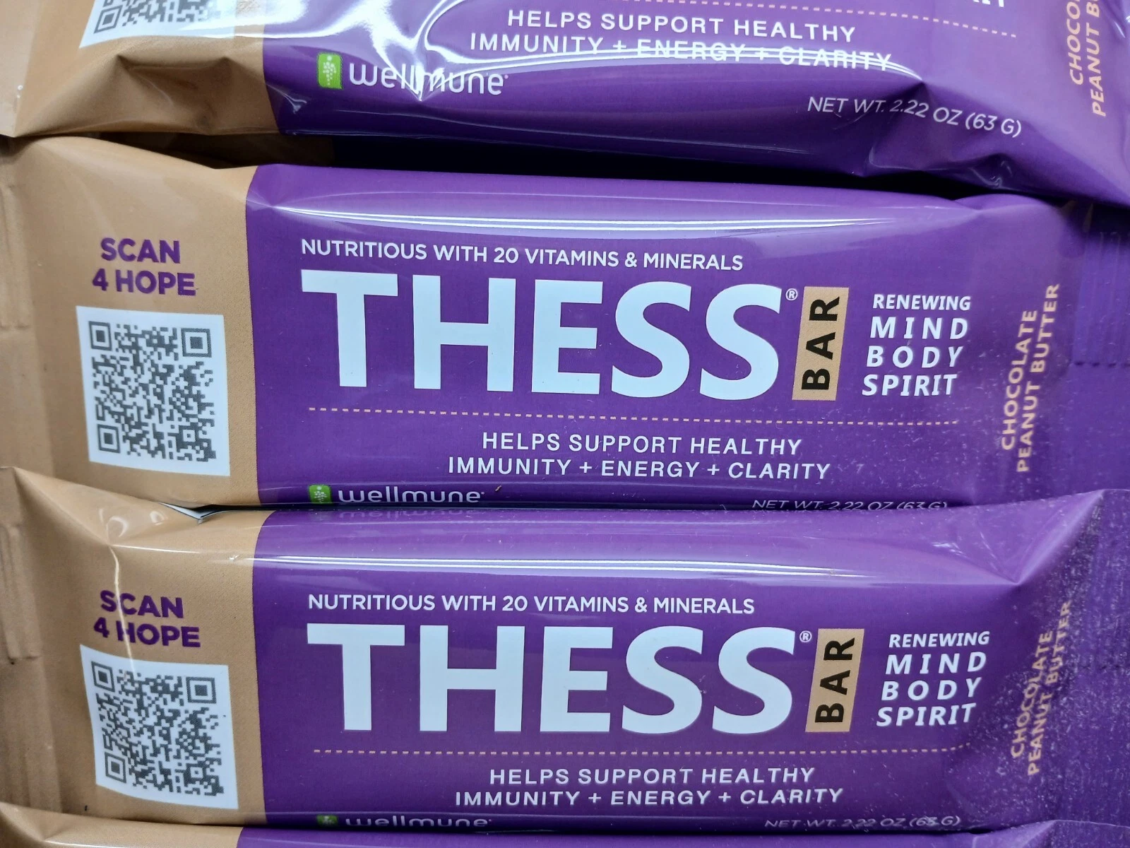 Thess Bars - Chocolate Peanut Butter, 2.22oz (63g) Each, 50 Pack