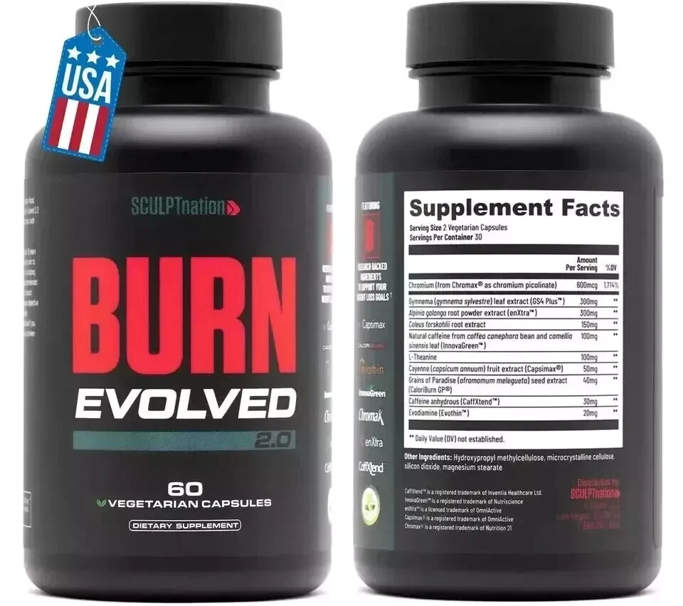 2 Pack Burn Evolved Sculptnation Fat Burner Weight Loss Hot Muscles Thermogenic