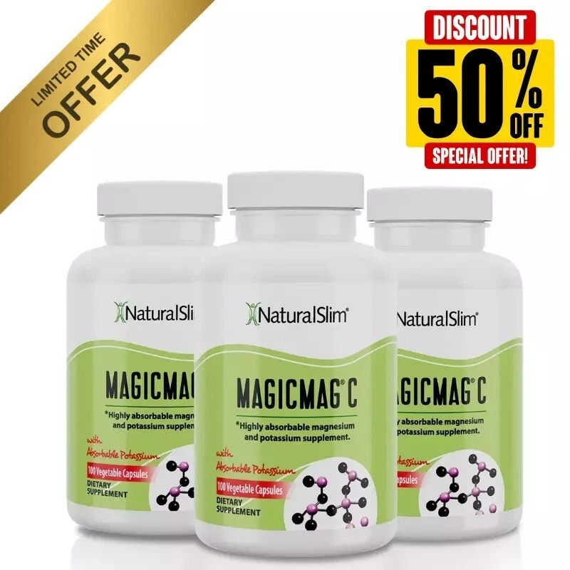 NaturalSlim MagicMag C Magnesium Citrate Capsules – Magnesium Supplement with...