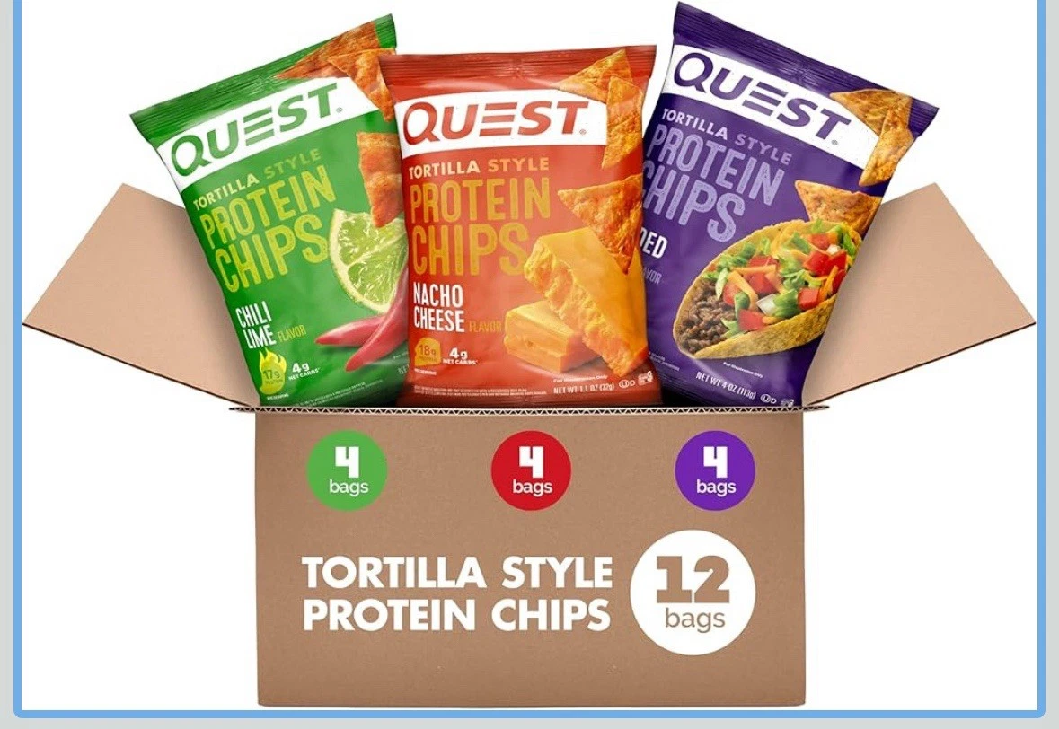 Quest Nutrition Tortilla-Style Protein Chips Variety Pack gluten-free Pack of 12