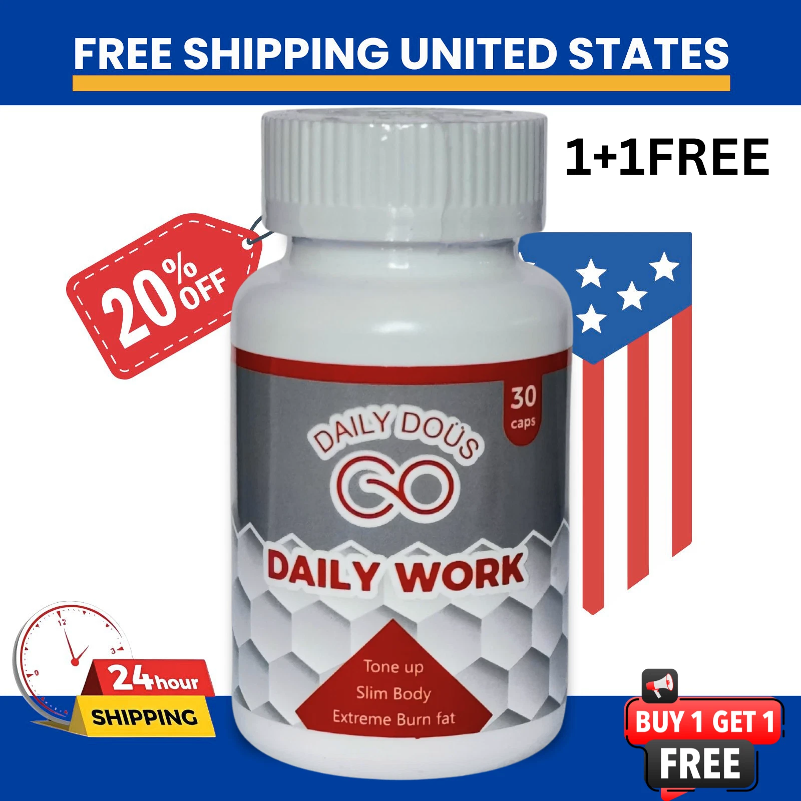 Daily Work Pills *** Brand New and Sealed *** by Daily Dous / Skinny 365 - USA