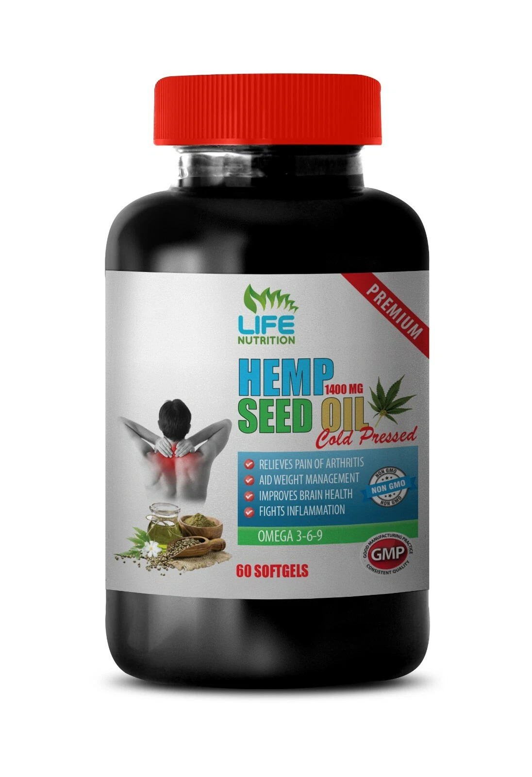 relieve joint pain, ORGANIC HEMP SEED OIL 1400mg, anti inflammatory properties 1