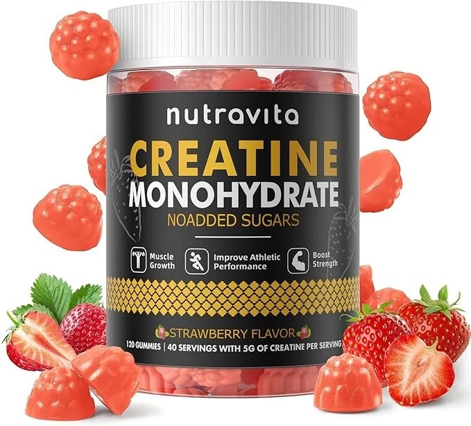 Creatine Monohydrate Gummies for Men & Women-5g of Creatine Monohydrate per Serv