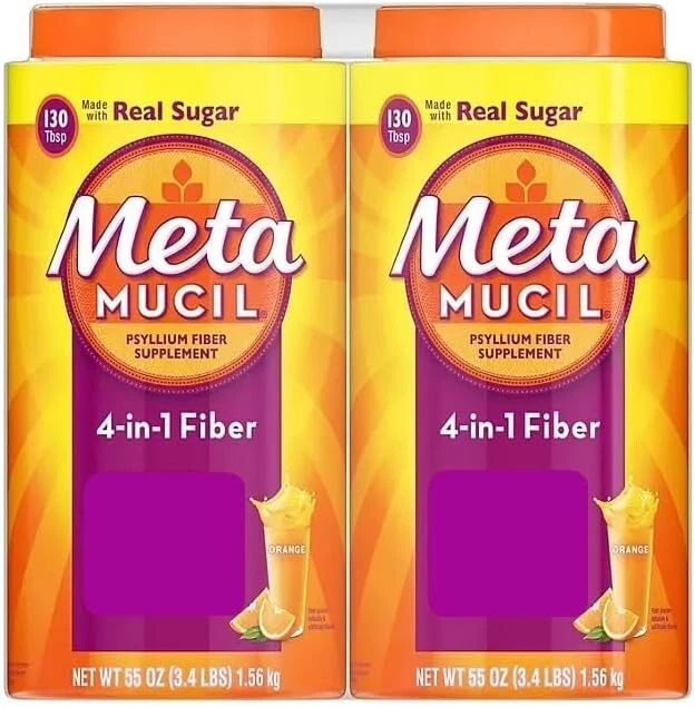 Metamucil 4 in 1 Fiber Powder 260 Doses Real Sugar Heart Health Appetite Control