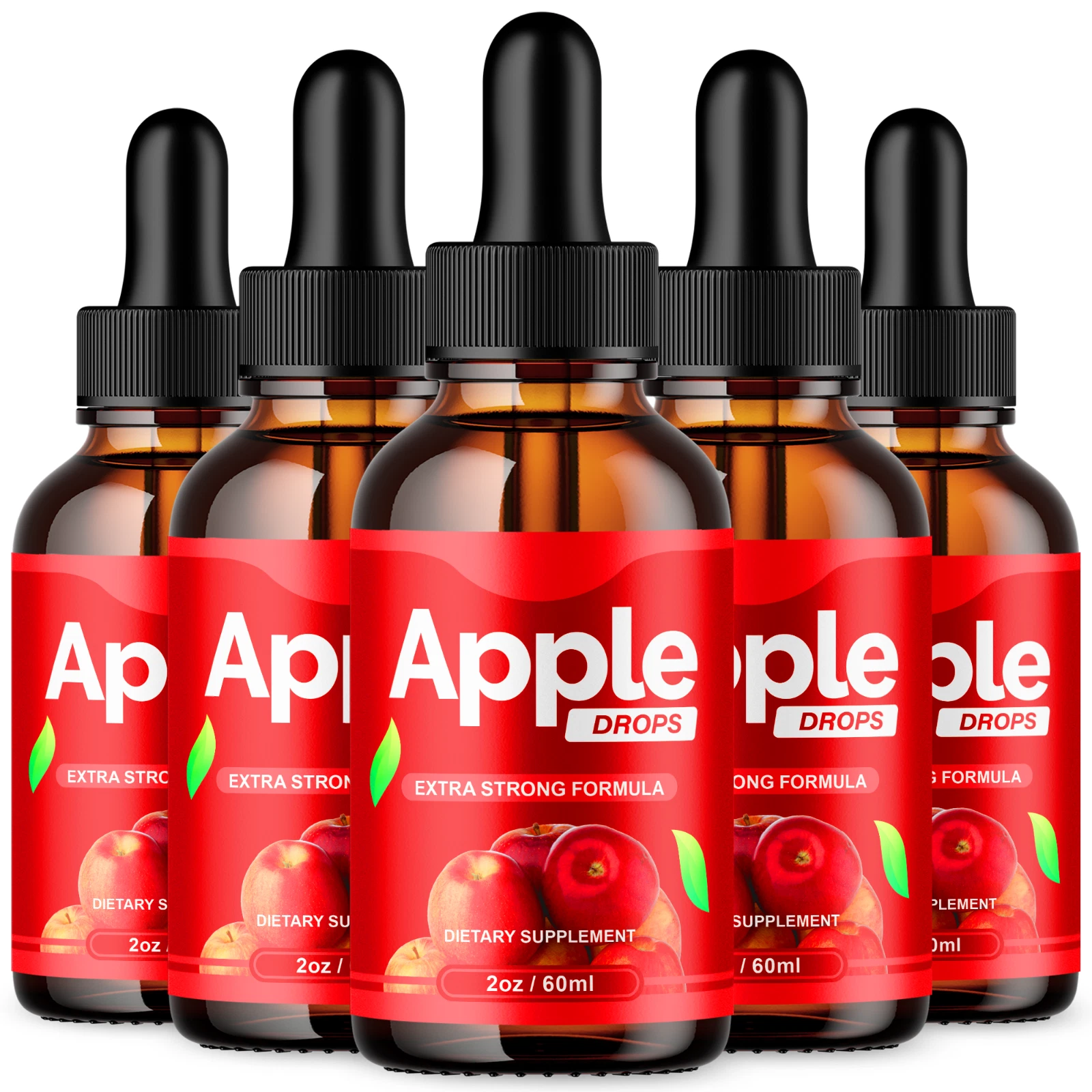 (5 Pack) Apple Drops Extra Strong Formula AppleDrops Dietary Supplement (10oz)