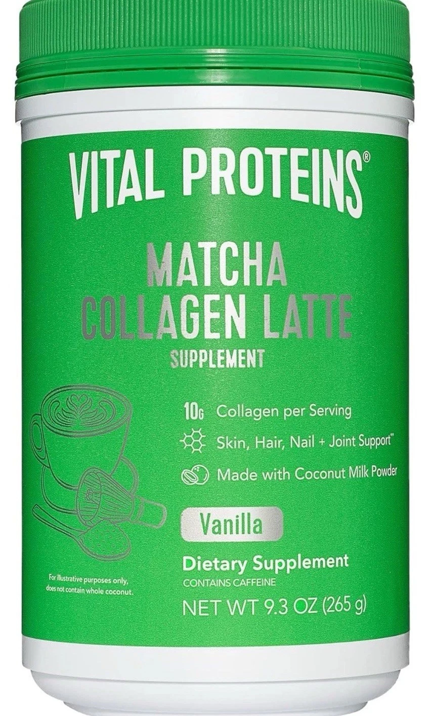 Vital Proteins Matcha Collagen Latte Vanilla 8.3oz Exp 8/15/2025