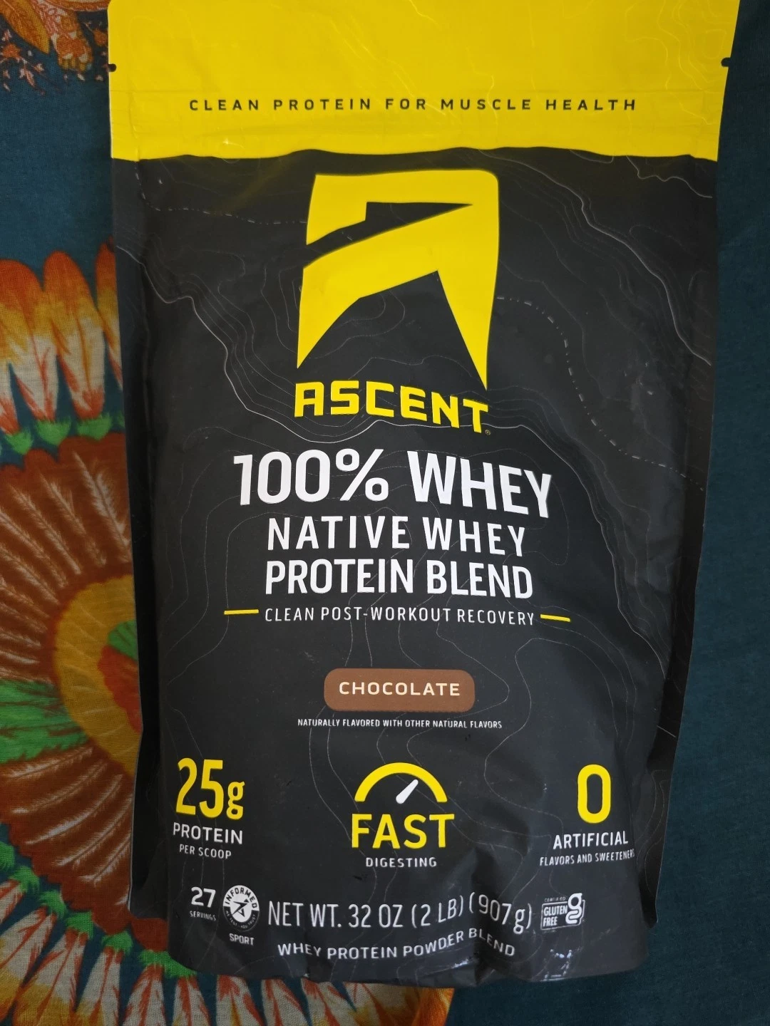 Ascent, 32oz 100% Whey Protein Blend, Chocolate