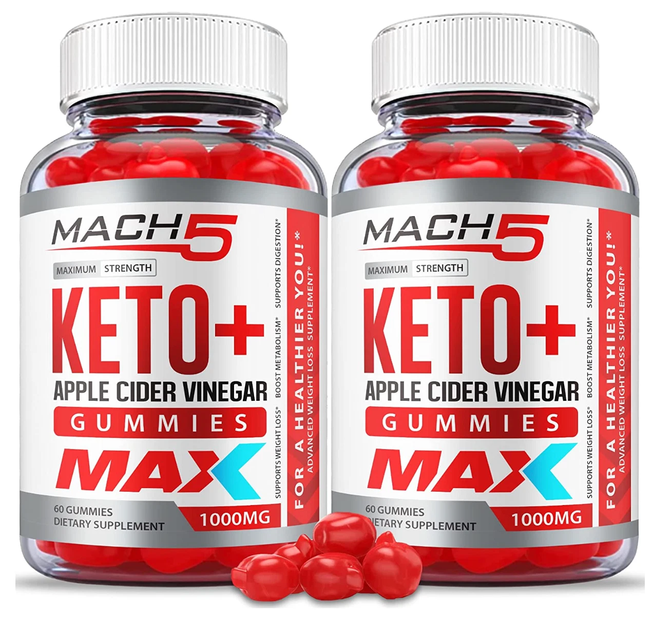 Mach 5 Keto MAX ACV Gummies Weight Loss Supplement ( 2 Bottles)