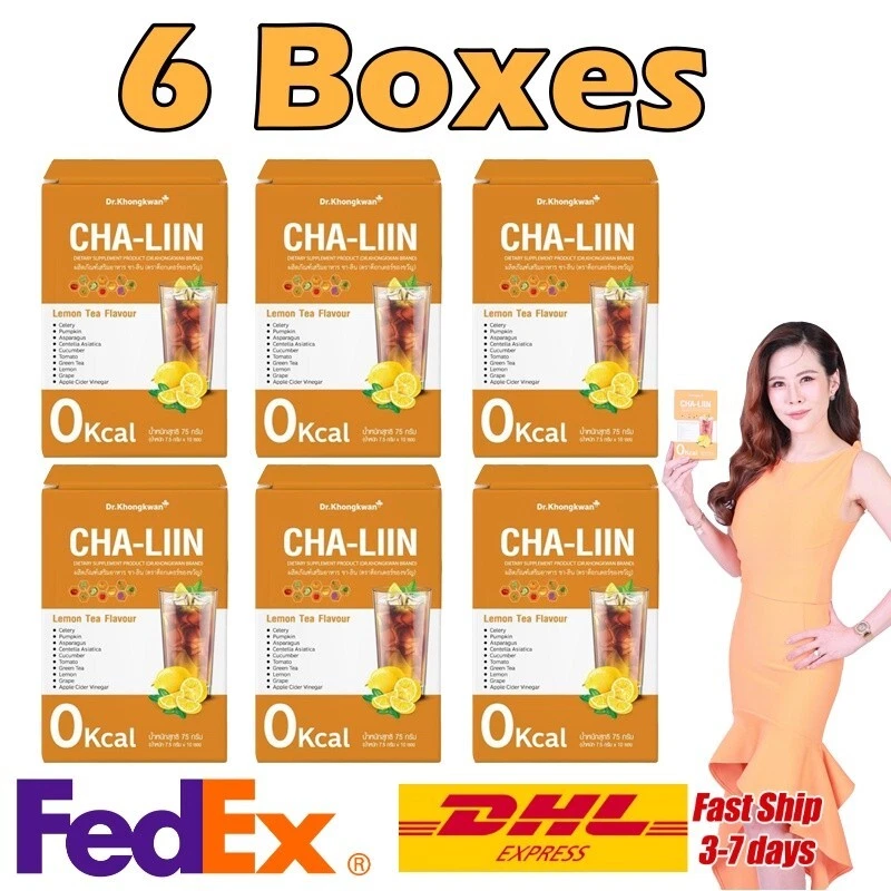 6X Cha-Liin Dietary Supplement Lemon Tea Flavor Weight Management Dr Khongkwan