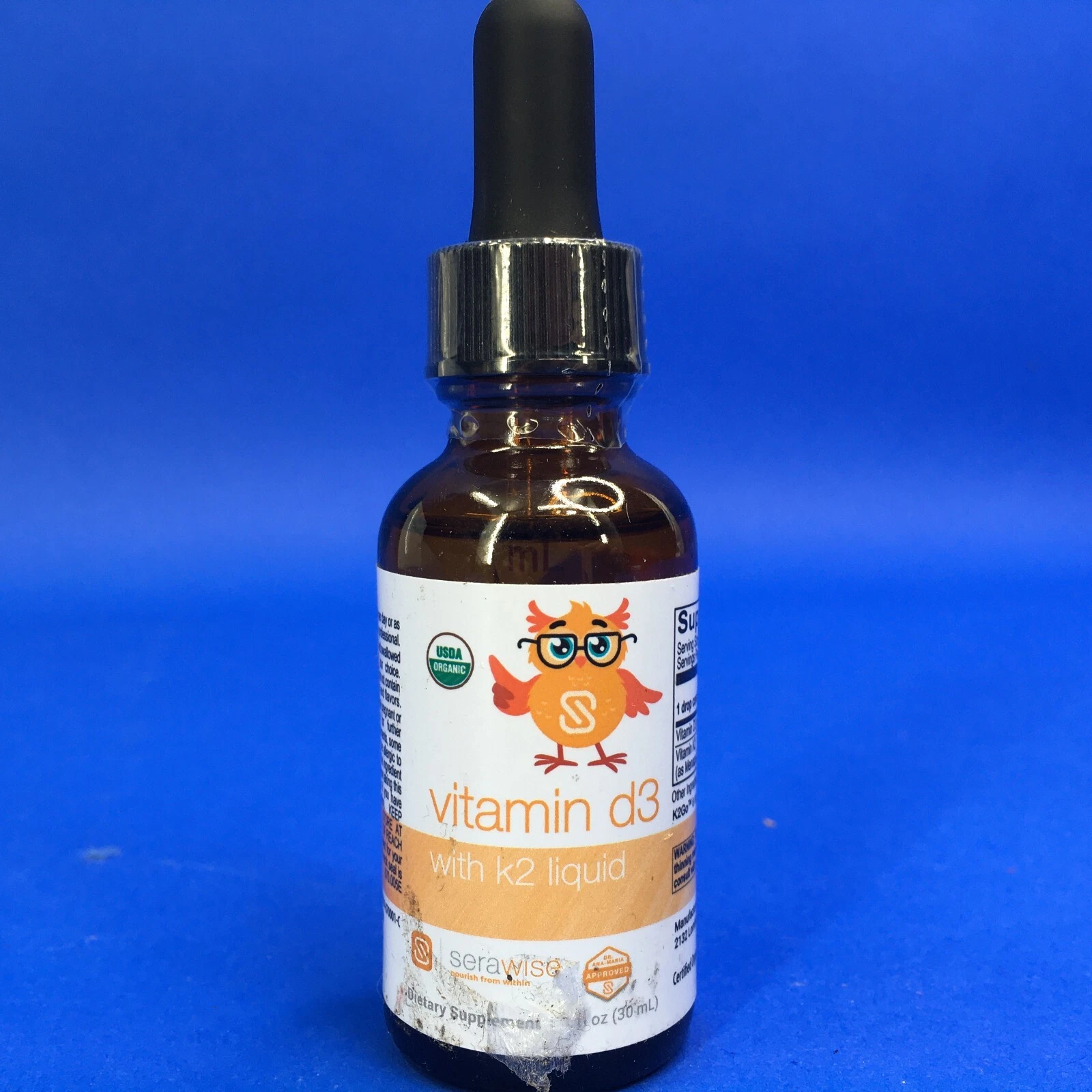 SeraWise Organic Vitamin D3 with K2 Liquid 1 oz