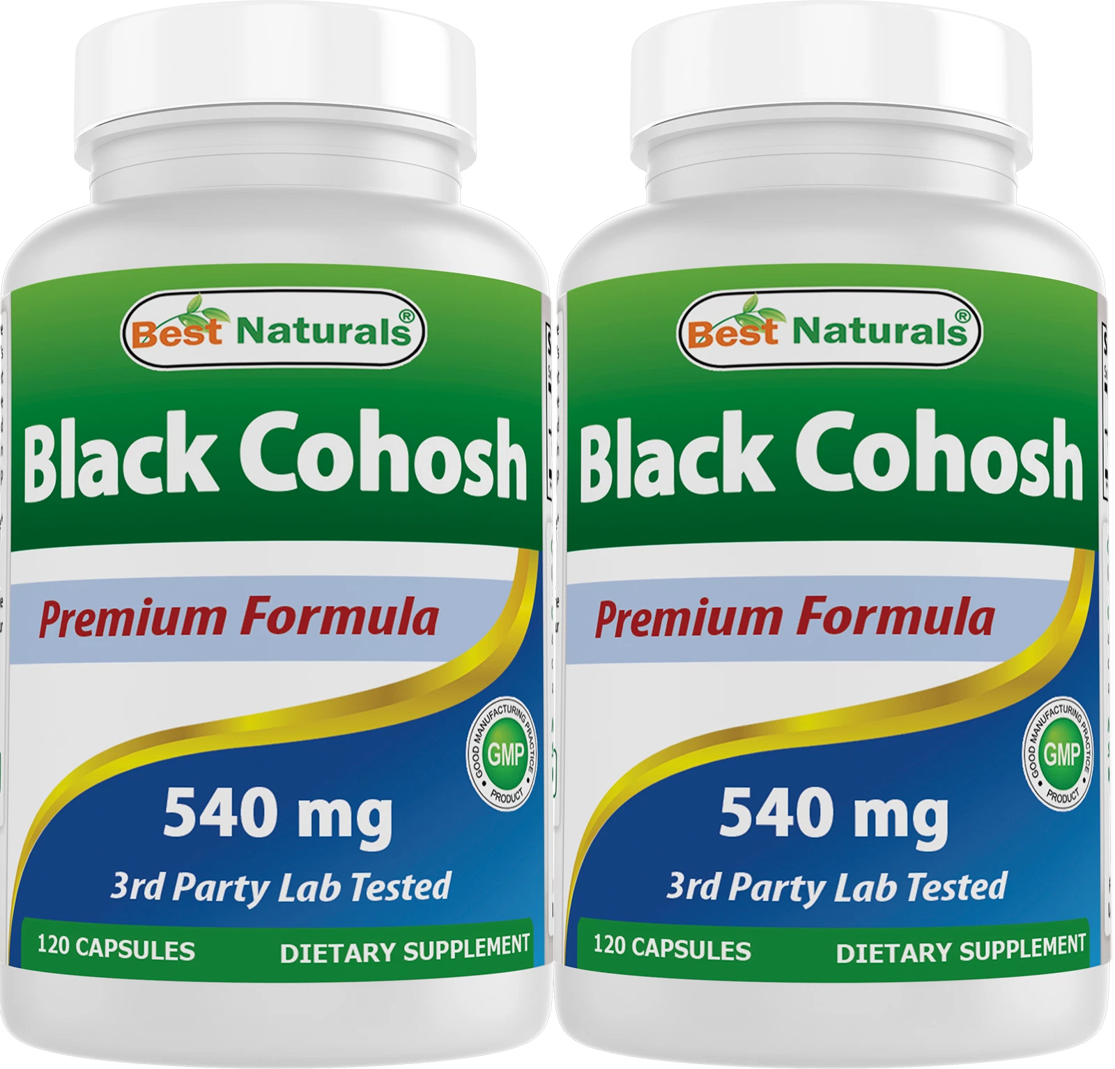 2 Pack Best Naturals Black Cohosh 540 mg 120 Capsules