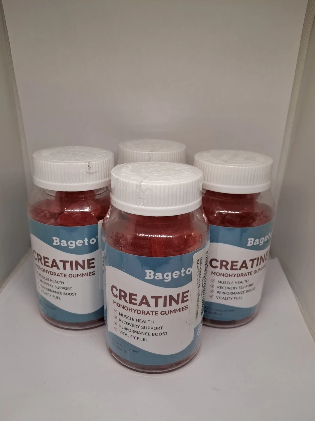 Lot Of 4 Bageto Creatine Monohydrate Gummies Strawberry 60ct 11/26