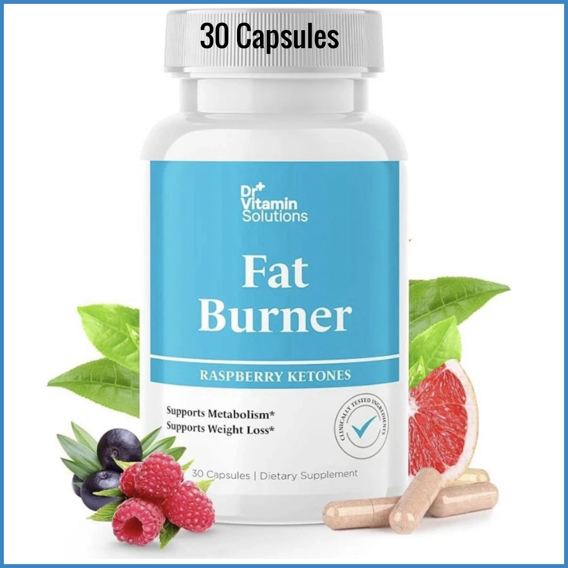 Dr. Vitamin Fat Burner Raspberry Ketones, Supports Weight Loss - 30 Ct Exp: 8/26