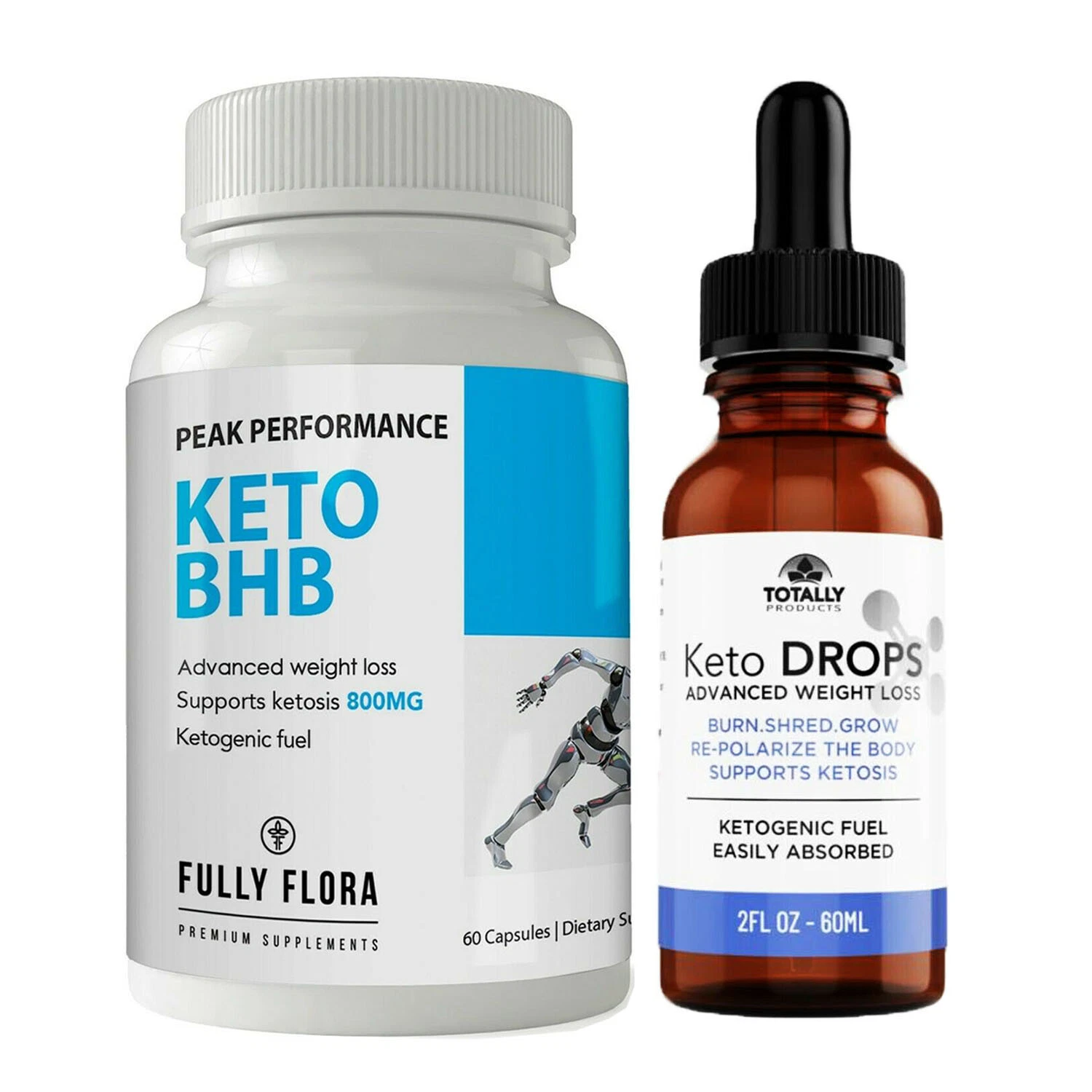 Keto Diet Drops & Keto-BHB Supports Healthy Weight Loss Fat Burn Capsules Combo