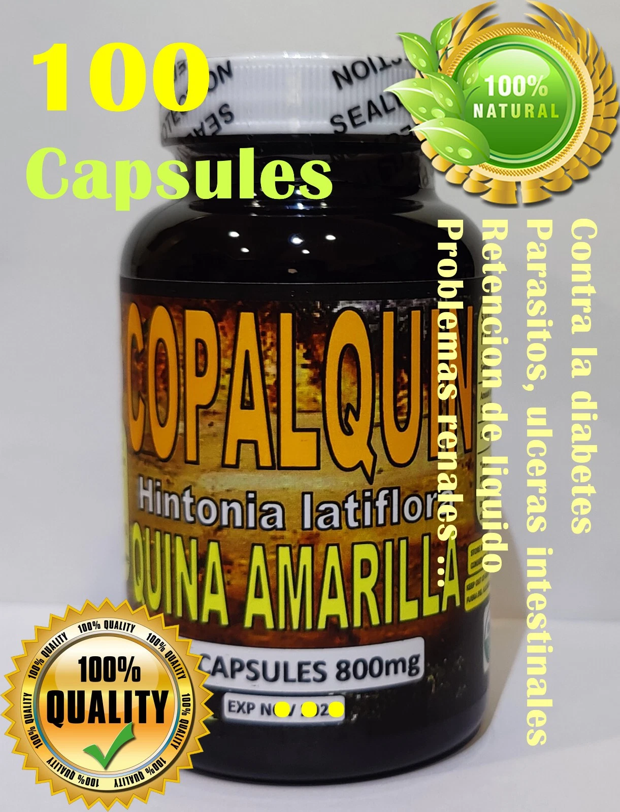Copalquin 100 Caps Copalchi Hintonia latiflora Quina amarilla Yellow cinchona !!