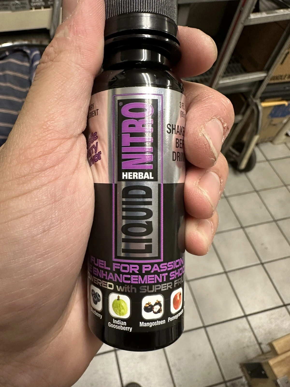 Liquid Nitro Male Enchantment Shooter Energy Shot - 12 Bottles Berry Flavor