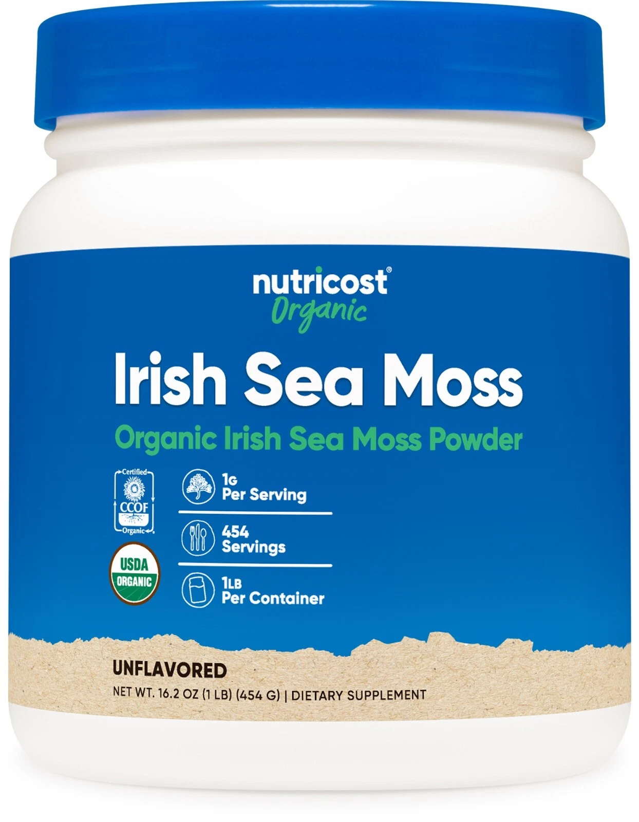 Nutricost Organic Irish Moss Powder (1 LB) - Gluten Free, Non-GMO
