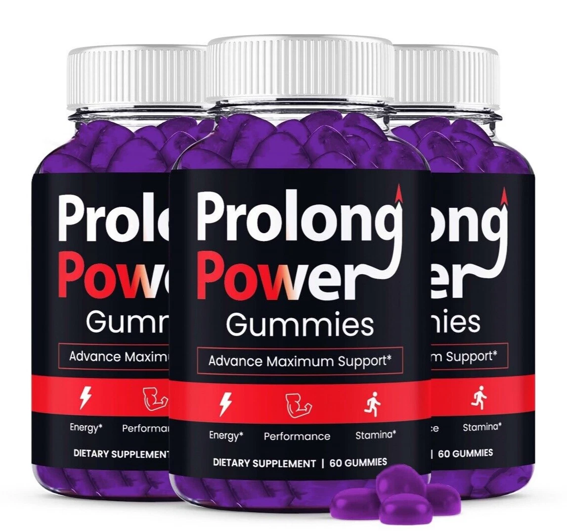 Prolong Power Gummies for Men, Max Strength Male Performance Formula (3 Pack)