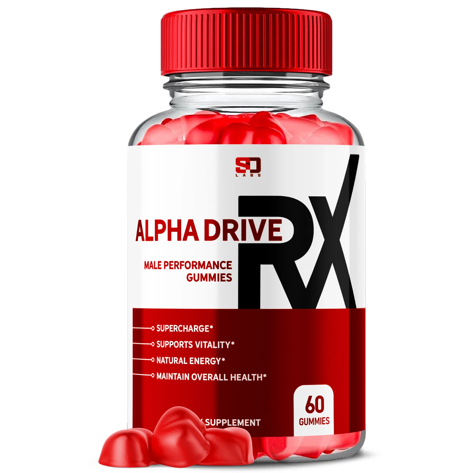 Alpha Drive RX Male Enhancing Gummies - Men's Performance Support (60 Gummies)