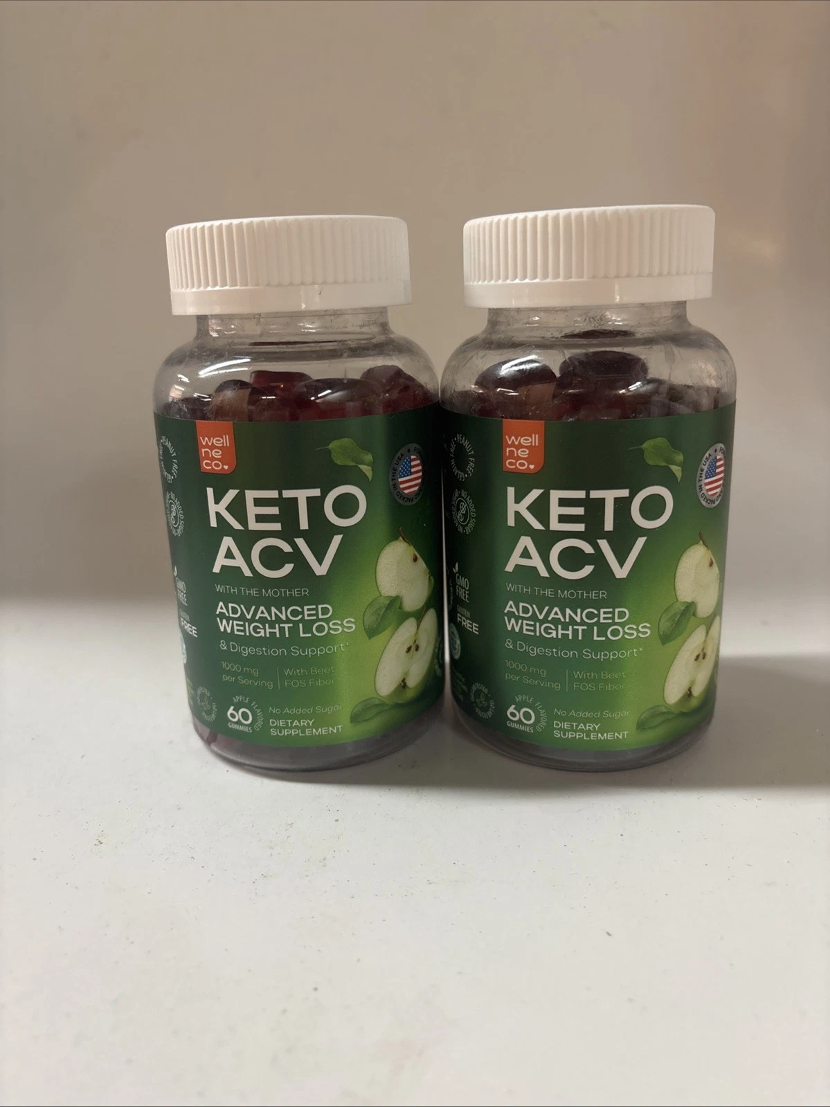 {2 PACK} Keto ACV Gummies Advanced Weight loss with the Mother 1000 Mg 01/2026