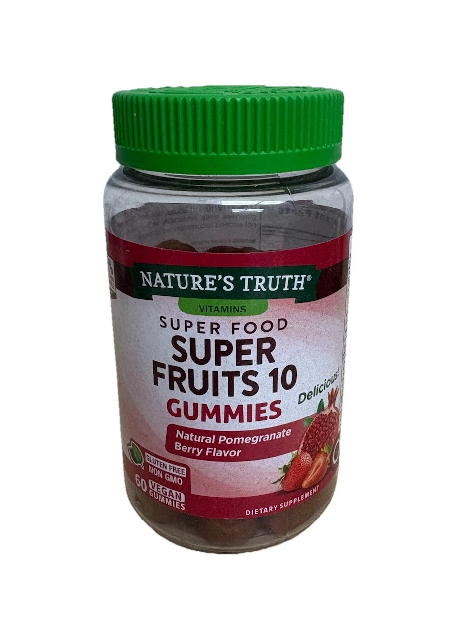 Nature's Truth Super Fruits 10 Gummies, Pomegranate Berry - 60 Vegan Gummies