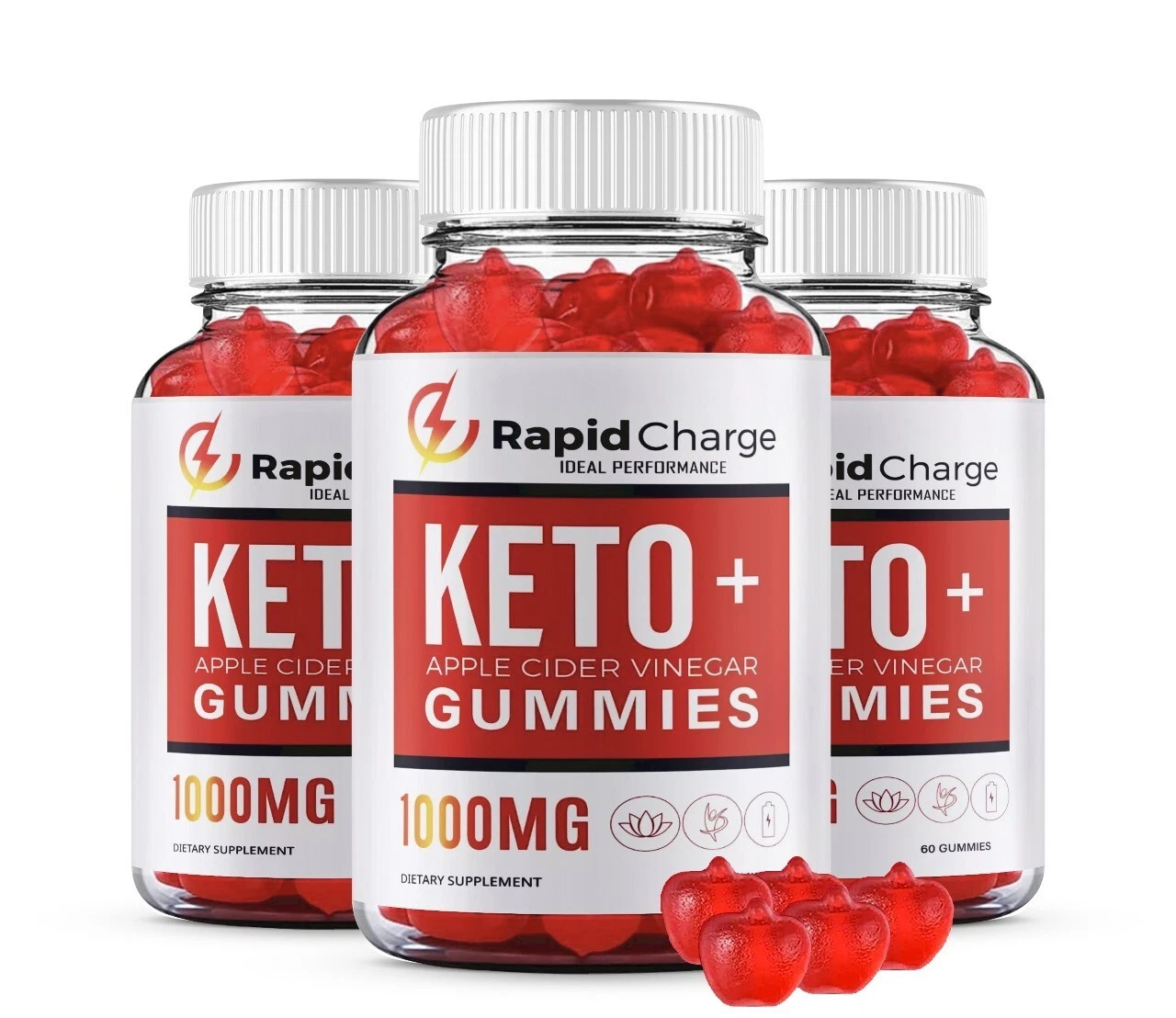(3 Pack) RapidCharge Keto ACV Gummies, Rapid Charge for Weight Loss & Energy