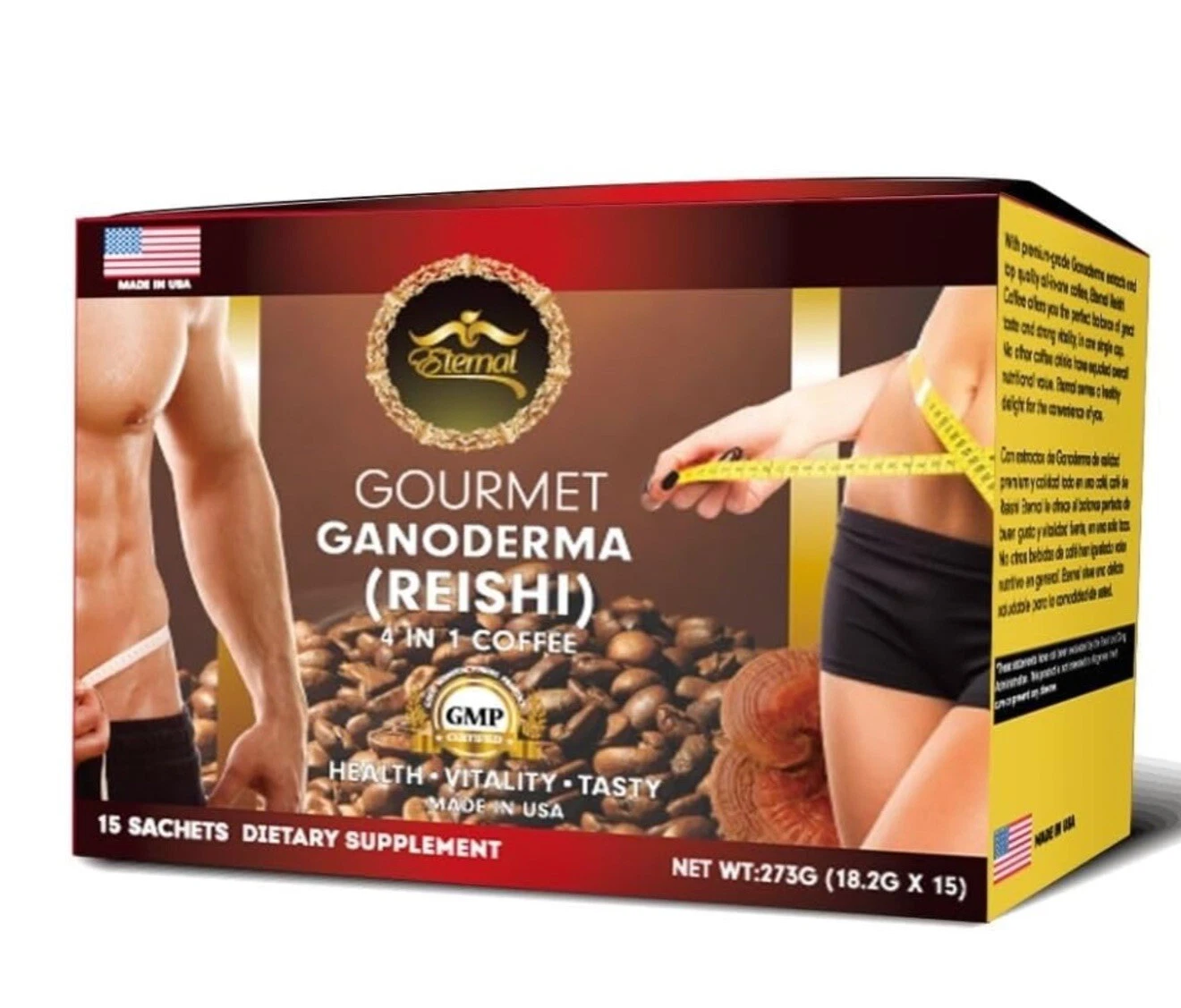 Cafe Con Ganoderma Reishi 4 En 1 / Eternal Spirit Beauty 15 Sobres (USA SELLER)