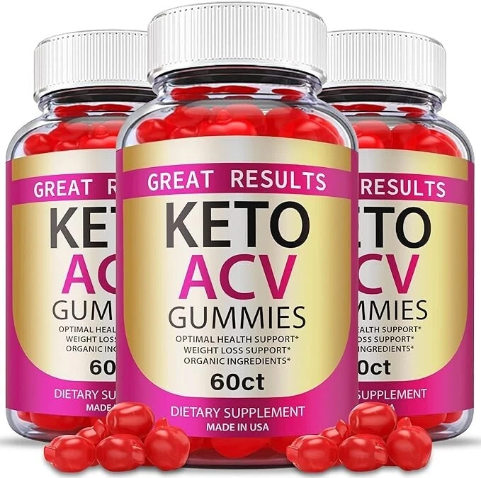 Great Result Keto ACV Gummies Organic Weight Loss Supplement 180 Gummies 3-Pack