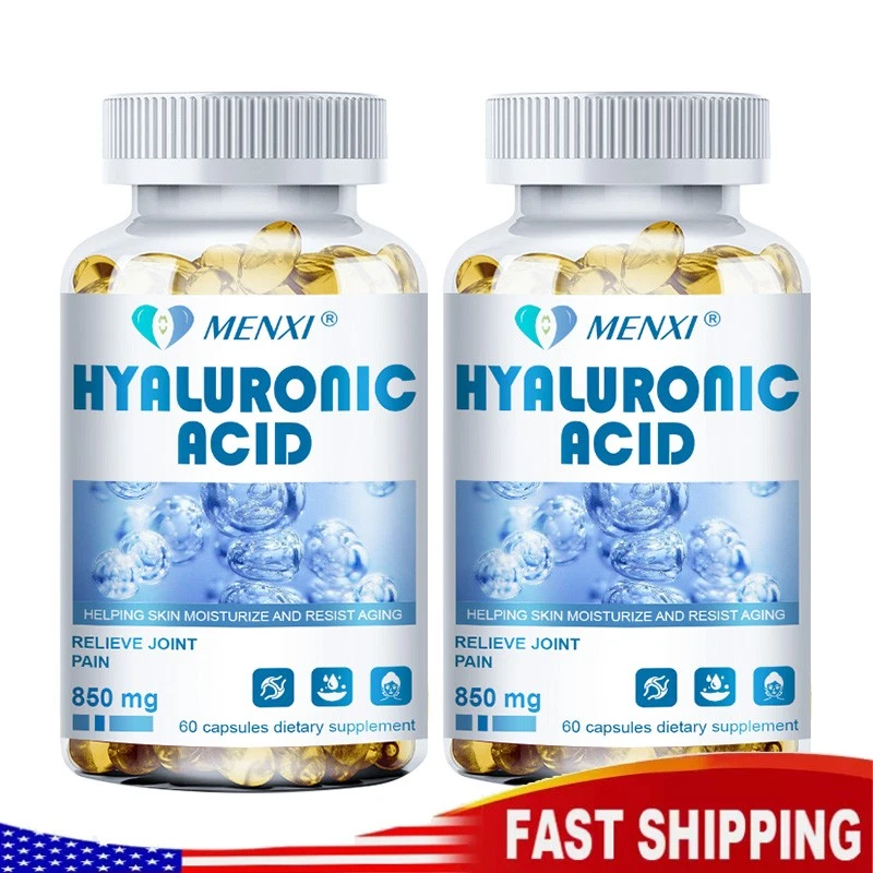 MENXI Naturals Hyaluronic Acid 850 mg 2*60 Capsules - Support Joint Skin Health