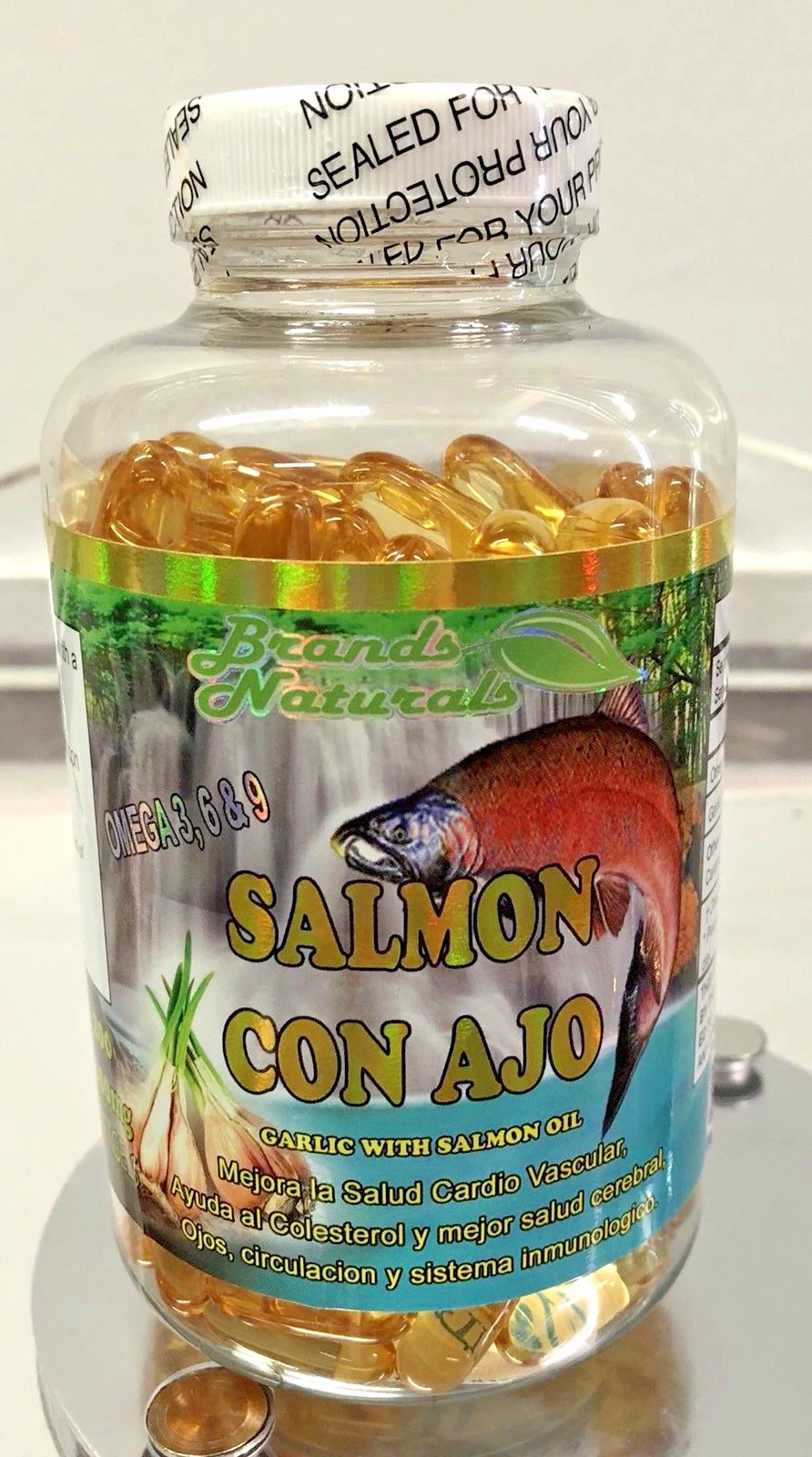 Omega 3 6 9 capsules y ACEITE SALMON Ajo- OMEGA 3 6 9 SALMON Oil & Garlic 200pcs