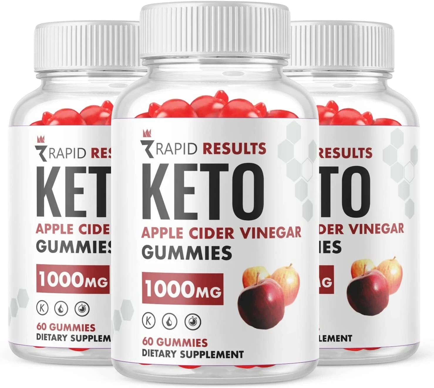 3 - Rapid Results Keto ACV Gummies, Vegan, Weight Loss Supplement - 180 Gums