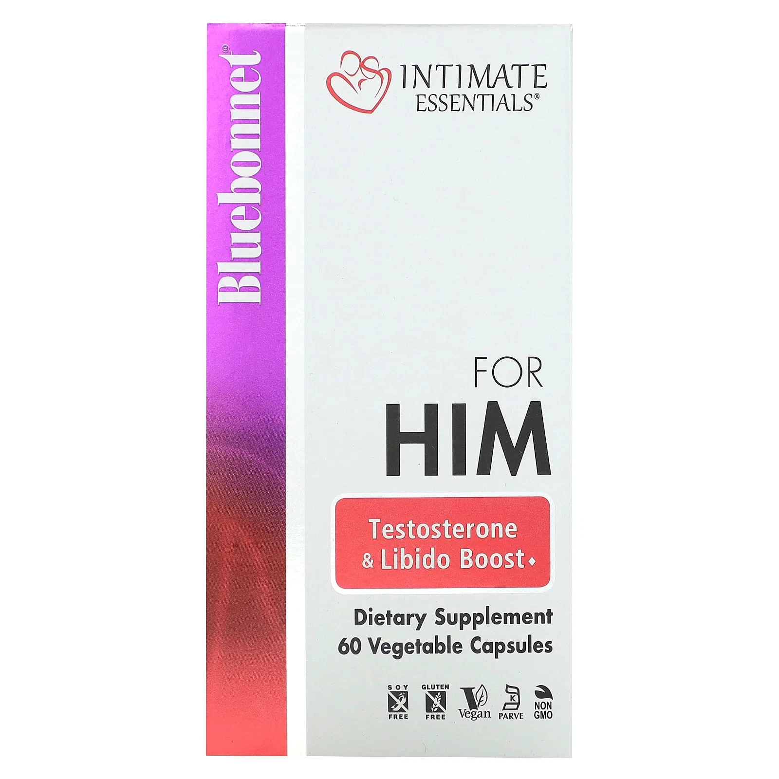 Intimate Essentials, For Him, Testosterone & Libido Boost, 60 Vegetable Capsules