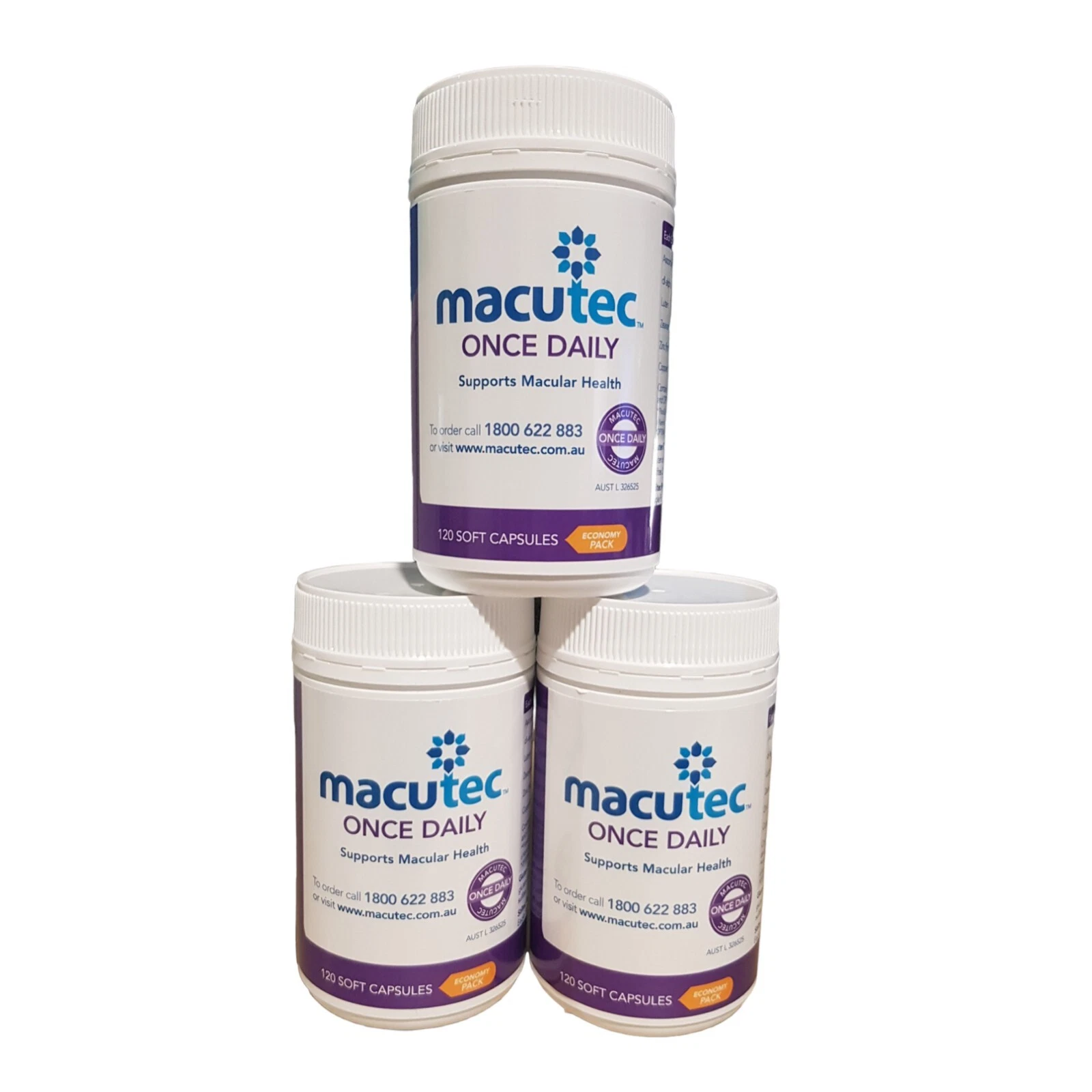 3 x 120 Capsules Macutec Once Daily Protection for your eyes For Macula Health