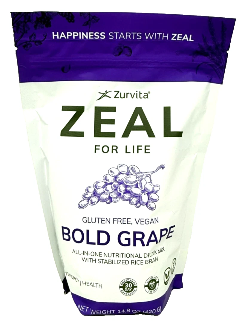 Zurvita Zeal for Life BOLD GRAPE Energy & Health Drink (14.8 oz) EXP 6/2026