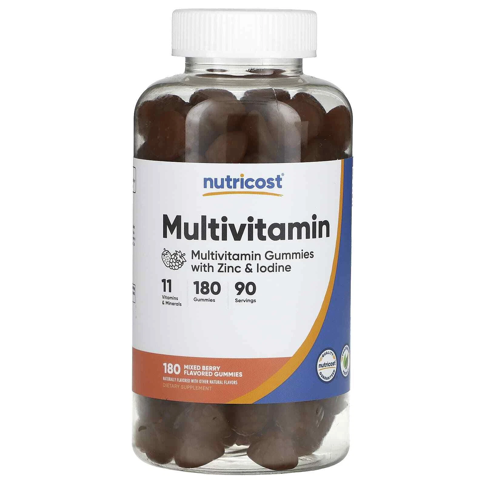 2 X Nutricost, Multivitamin Gummies with Zinc & Iodine, Mixed Berry, 180 Gummies