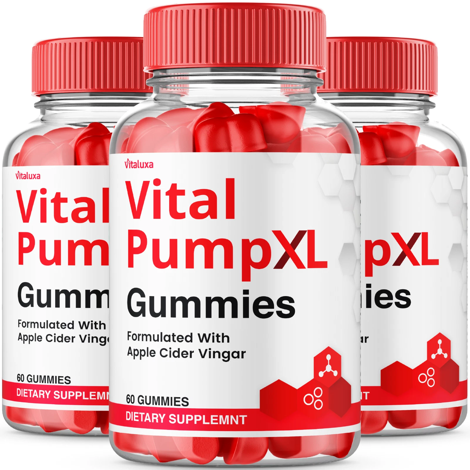 (3 Pack) Vital Pump XL Gummies for Men Max Strength, VitalPump XL (180 Gummies)