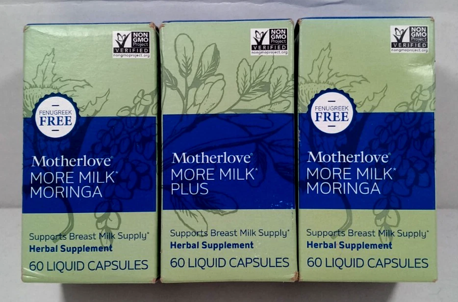 Lot of 3 MotherLove More Milk Moringa Breast Milk Supply 180 LiqudCap 01/26+ NEW