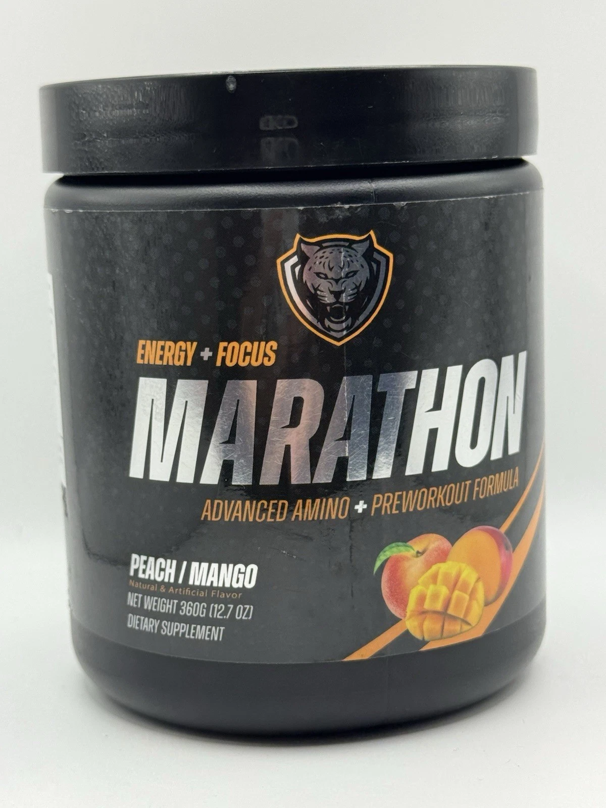 6am Run Marathon Amino Plus Pre-workout 12.7 Oz Dietary Supplement Peach Mango