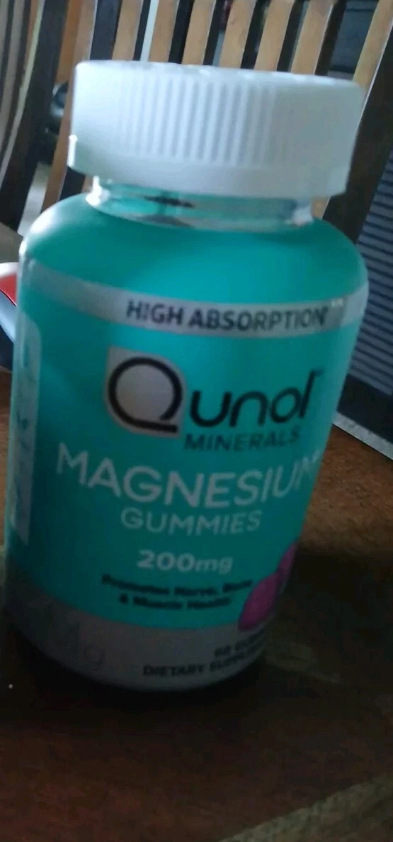 1 Qunol Magnesium Gummies Adults 200mg Magnesium Citrate Gummies High Absor...