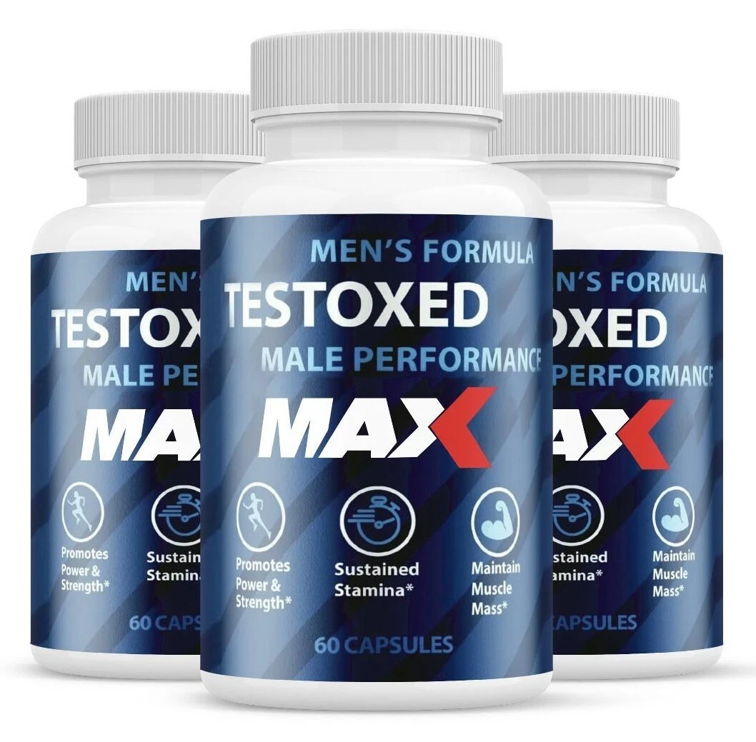 (3 Pack)Testoxed Male MAX Vitality Pills - Enhanced Endurance and Muscle Support