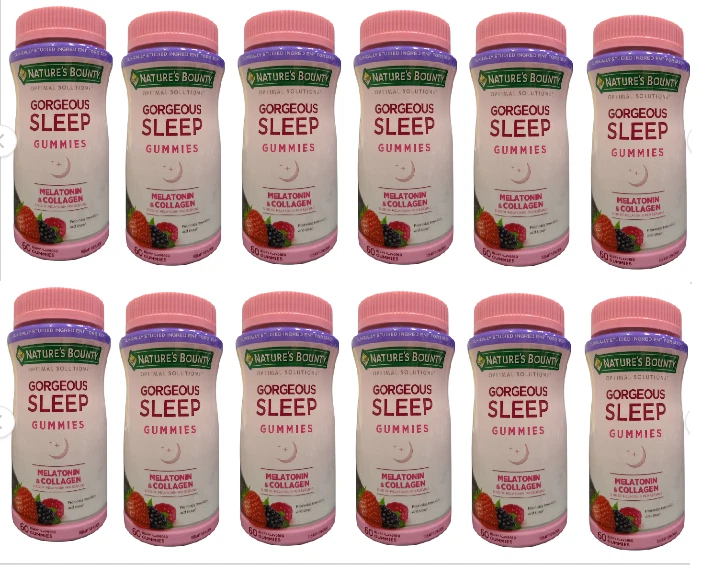 LOT OF 12 Nature's Bounty Optimal Gorgeous Sleep Melatonin Gummies 5mg 60ct 4/26